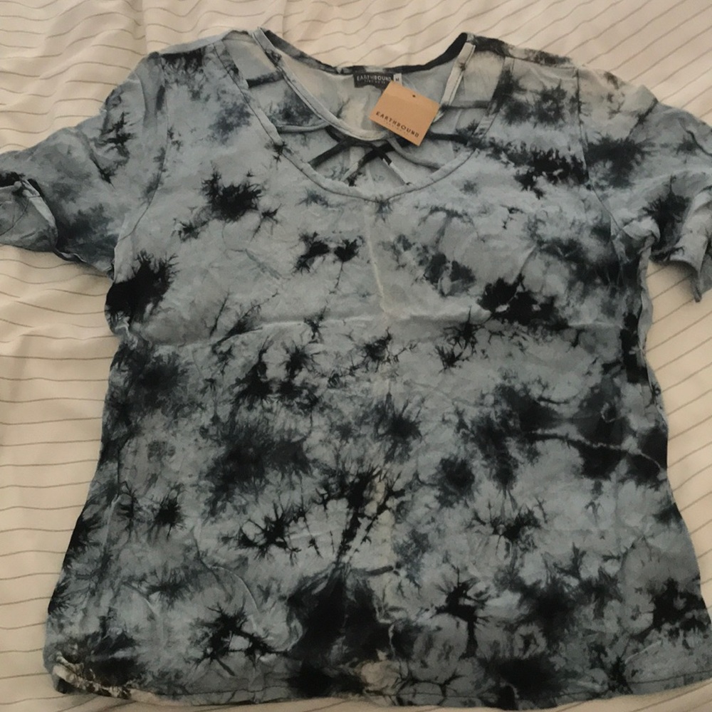 Earthbound Trading Co. blue tie-dye tee